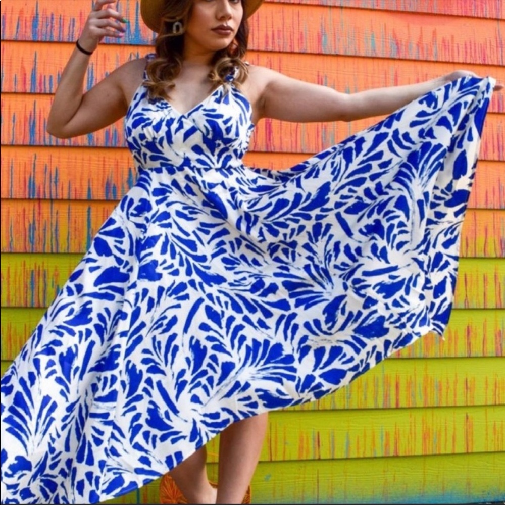 ALEXIS X Target Botanical Tie Strap Asymmetrical Hem Dress